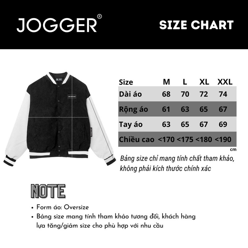 Áo Khoác Varsity Jacket JOGGER Basic Unisex Nam Nữ Form Rộng Chất Nhung Tăm 2 Lớp