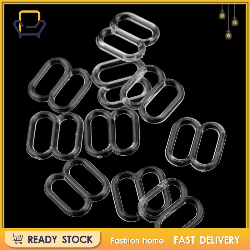 Set 100 Kẹp Móc Dây Áo Ngực Bằng Nhựa Trong Suốt 8mm Happi2ness