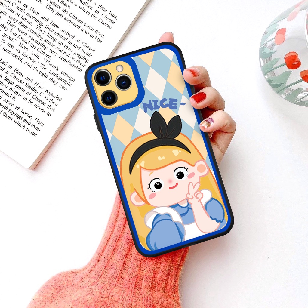 Ốp lưng iphone cạnh vuông lỗ camera công chúa 6s/6splus/7/7plus/8/8plus/x/xr/xs/11/12/13/pro/max/plus/promax th209