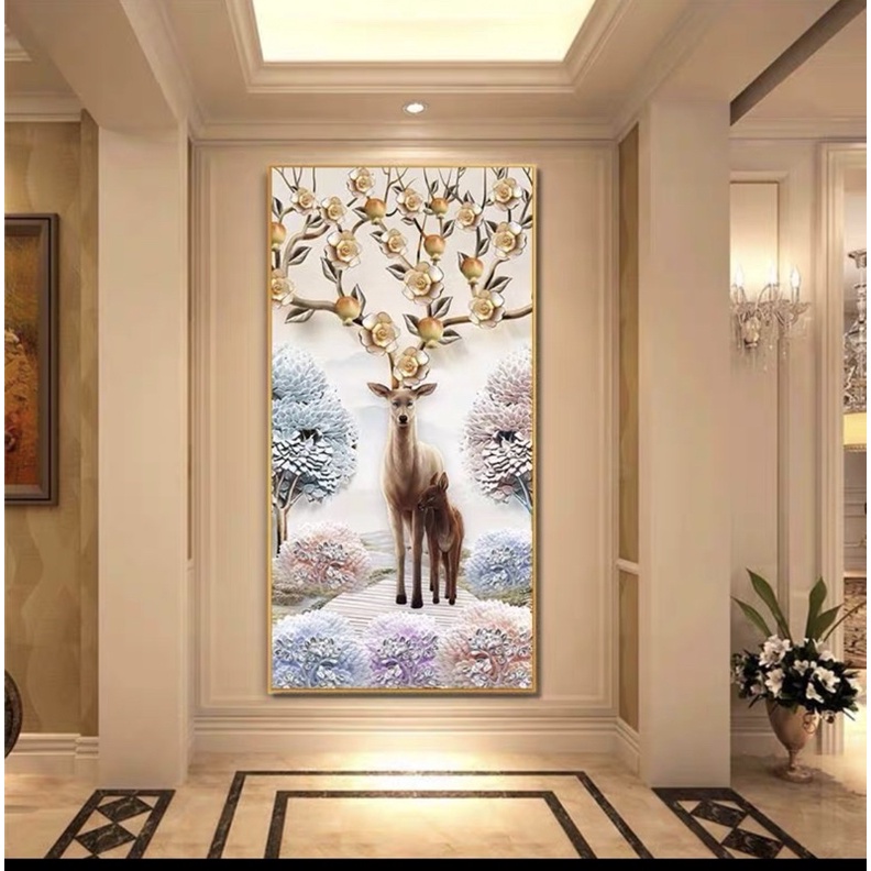 HS Tranh Phong Cảnh Treo Tường  Lối vào Cầu Thang Phòng Khách/ Ngủ/ Đại Sảnh Khách Sạn Hươu Nai Phú Quý