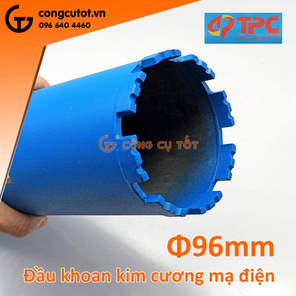 Mũi khoét tường ướt kim cương mạ điện Ø96 x 370mm
