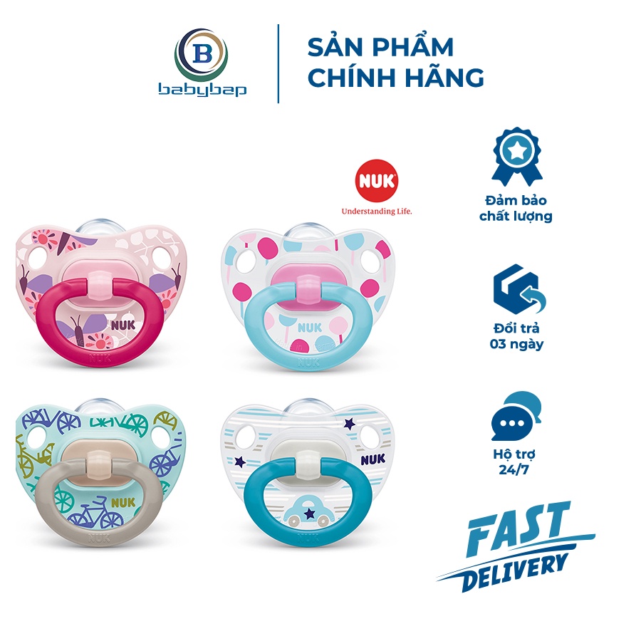 Bộ 2 Ti Giả NUK Classic Silicone 6 - 18m