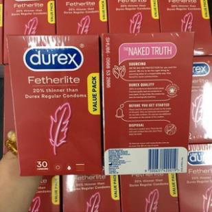 Bao Cao Su Durex Fetherlite Của Úc Siêu Mỏng Hộp 30 Chiếc