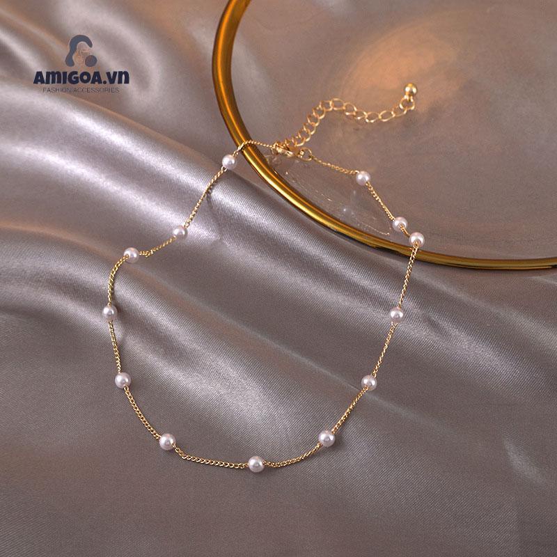 ✨✨Vòng cổ choker Smileday đính ngọc trai thời trang Hàn Quốc cho nữ