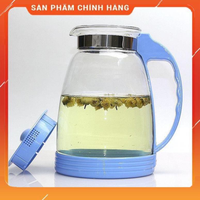 CHÍNH HÃNG - Ấm pha trà thuỷ tinh 2600ml,bình pha trà thủy tinh ,bình ủ trà cao cấp,bình đựng nước 2600ml