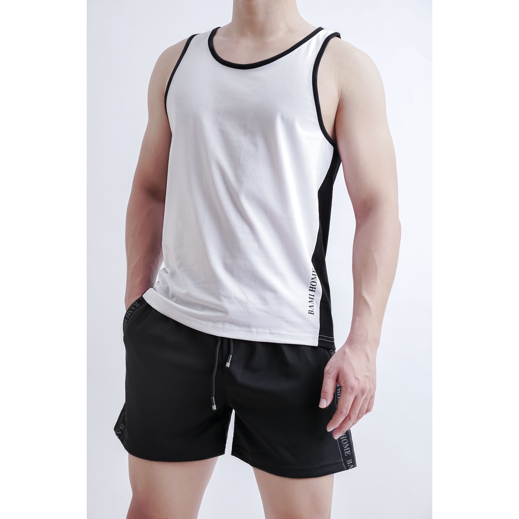 Áo ba lỗ thể thao nam BAMIHOME chất thun co giãn, thấm hút form Slimfit  ATT03