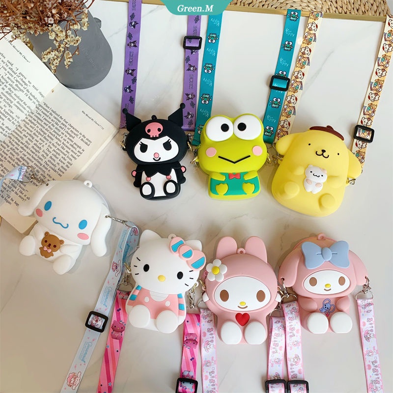 Sanrio Túi Đeo Chéo Đựng Tiền Xu Chất Liệu Silicon Hình Cinnamoroll Keroppi Kuromi Thời Trang