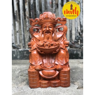 Tượng Thần Tài Gỗ Hương Cao 20cm, 30cm, 40cm