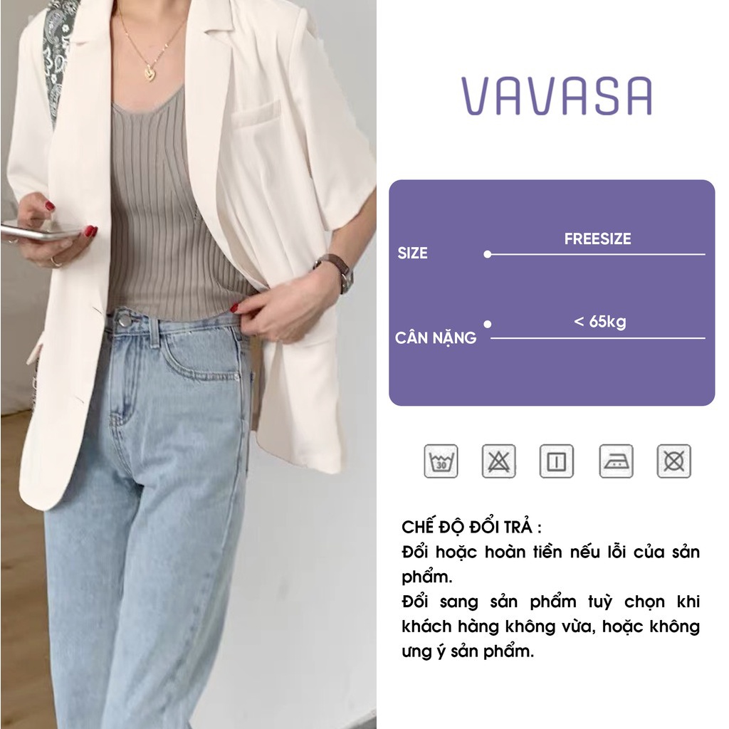 Áo blazer nữ tay ngắn 1 lớp kiểu bigsize hàn quốc VAVASA AB03