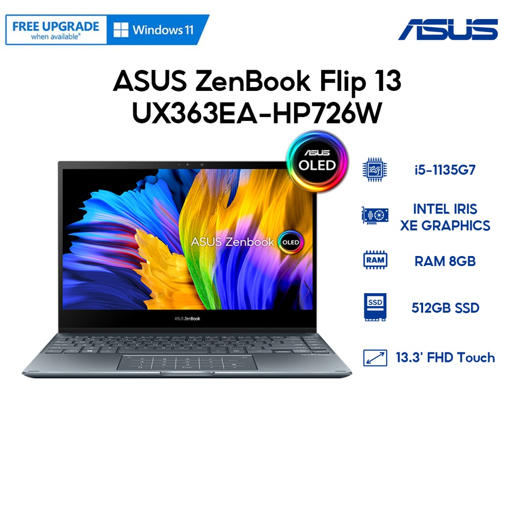Laptop ASUS ZenBook Flip 13 UX363EA-HP726W i5-1135G7 | 8GB | 512GB | 13.3' FHD W11