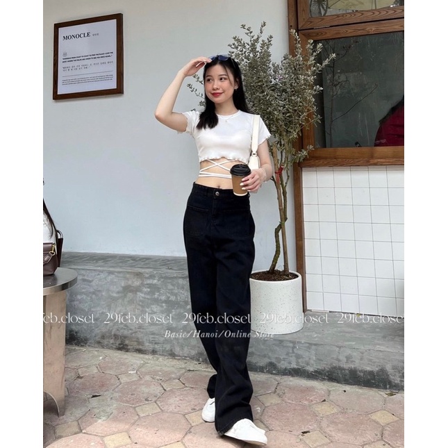 Áo croptop cộc tay dây eo hàng chuẩn l1 Cuastore.vn