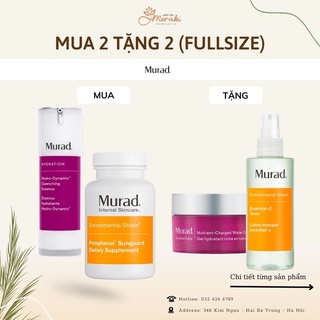 Viên uống Murad Pomphenol Sunguard 60v + Hydro-Dynamic Quenching Essence Tặng Gel Nutrient-Charged + Essential-C Toner