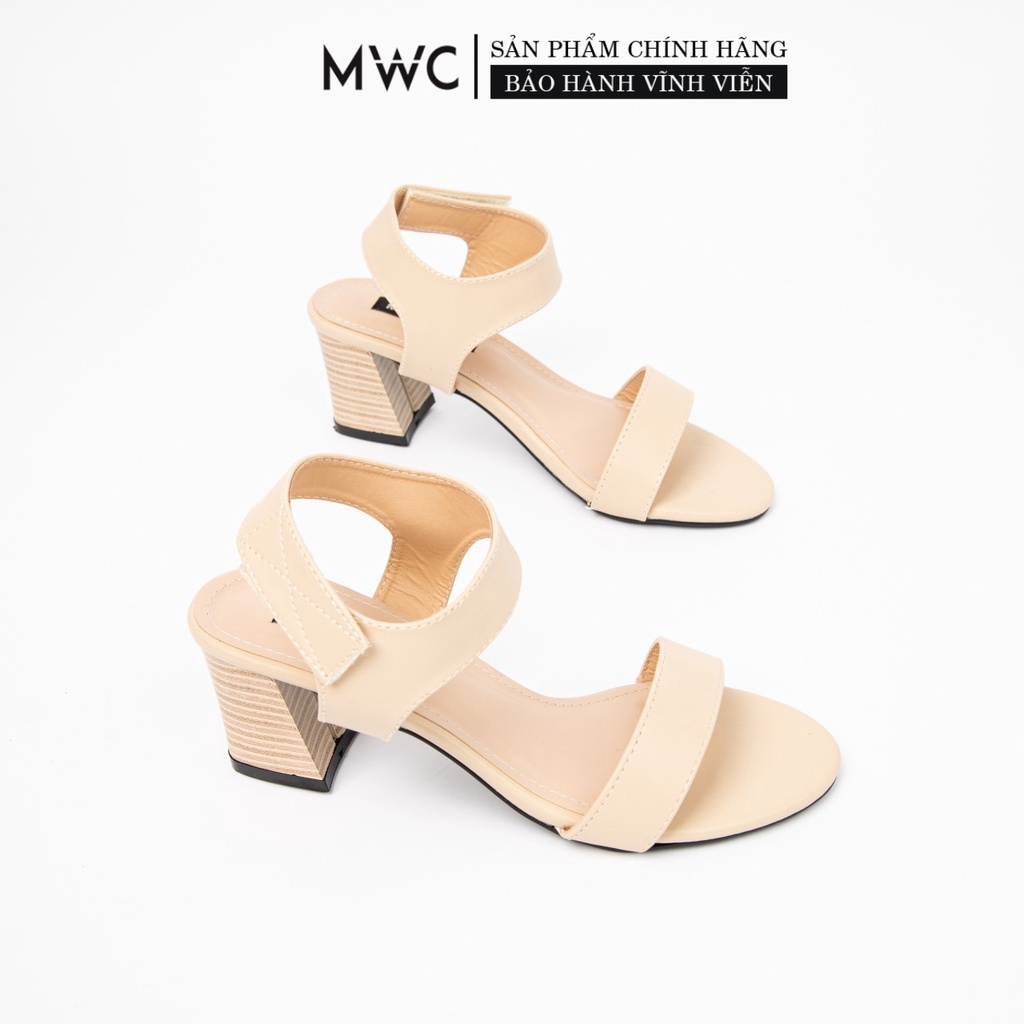 Giày Cao Gót thời trang MWC sandal cao gót quai ngang basic thanh lịch  NUCG-11032