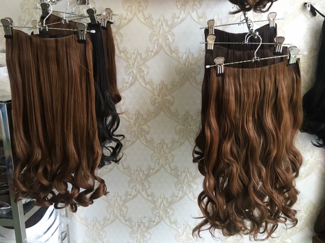 Tóc giả kẹp nữa đầu kẹp phím 🥰 freeship kẹp phím nữa đầu dợn sóng lững- hình thật