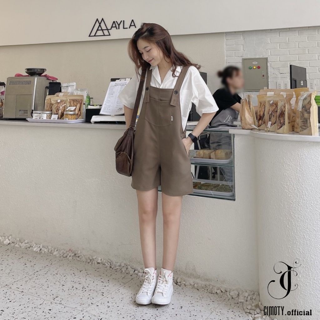 Quần yếm shorts đùi CIMOTY chất vải cao cấp dày dặn bền đẹp có túi trước tiện lợi YN08