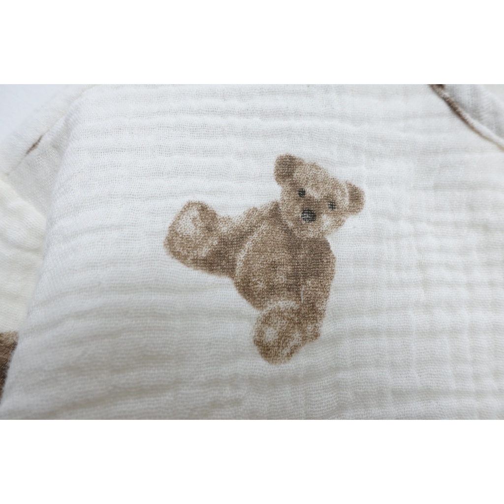 (Hàng thiết kế) Áo khoác mỏng hoạ tiết gấu nâu dễ thương cho bé_Haaro Babies_Baby Bear Cardigan