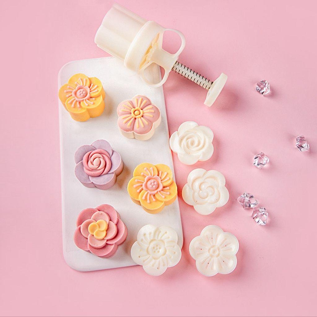 Khuôn Nhấn Làm Bánh Trung Thu Hình Hoa Anh Đào 3D DIY