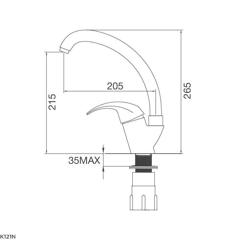 Vòi rửa chén Malloca K121N