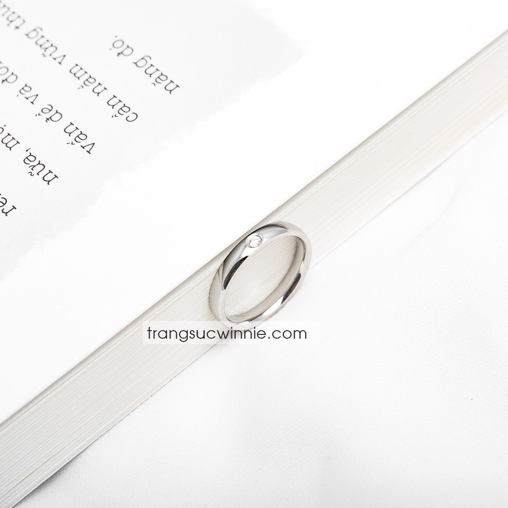 [Mã SKAMCLU8 giảm 10% cho đơn từ 100K] Nhẫn nữ titan diamond bạc