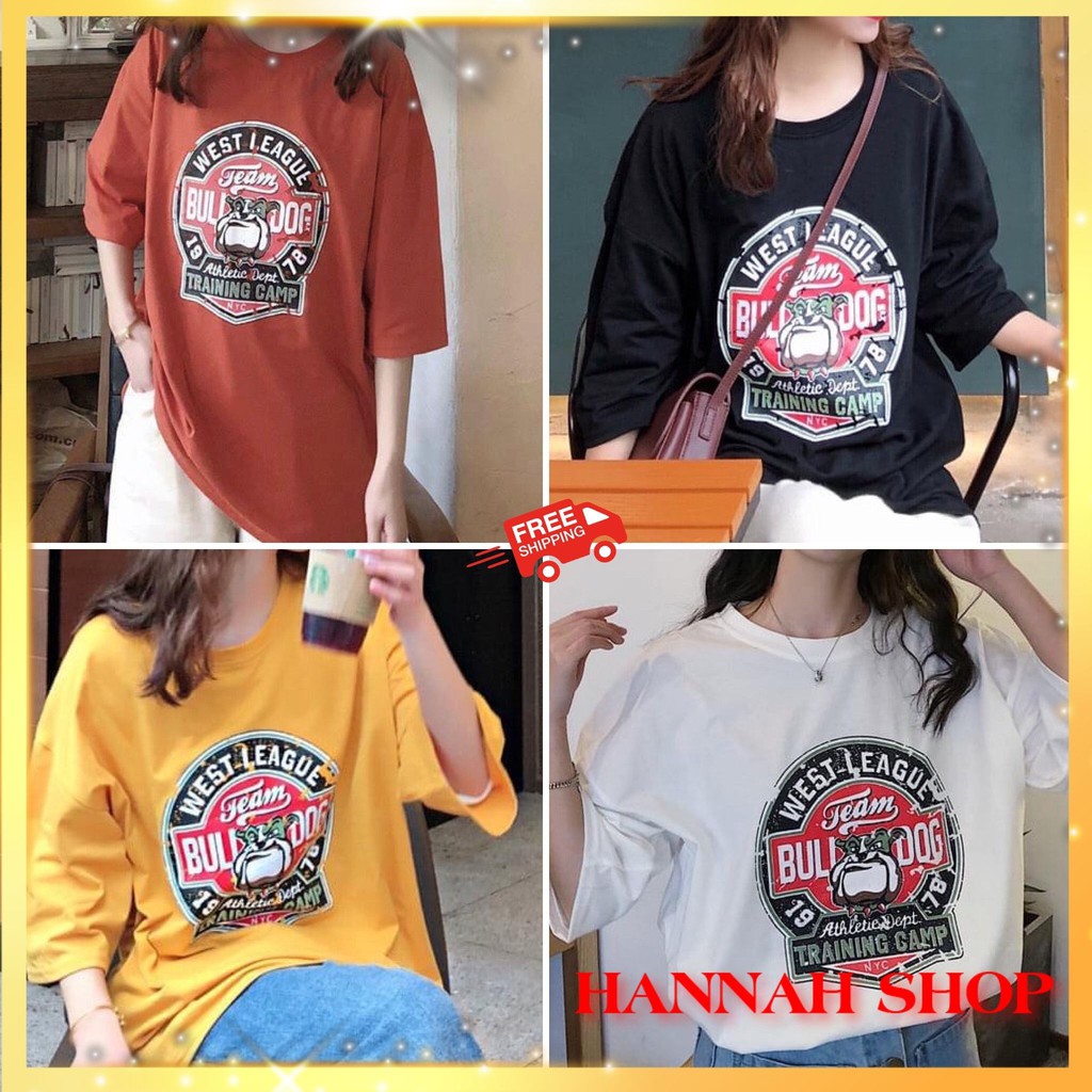 [FREESHIP] Áo Thun Tay Lỡ 💖 Form Rộng Unisex Nam Nữ 💖 Phong Cách Ulzzang Hàn Quốc TEAM BULLDOG Unisex