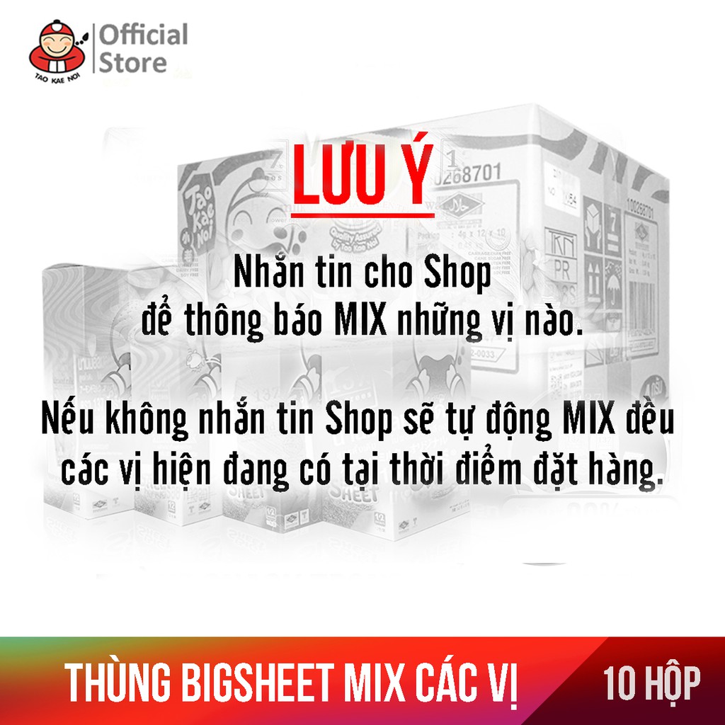 Thùng 10 Hộp Snack Rong Biển BIGSHEET - 12 gói/Hộp