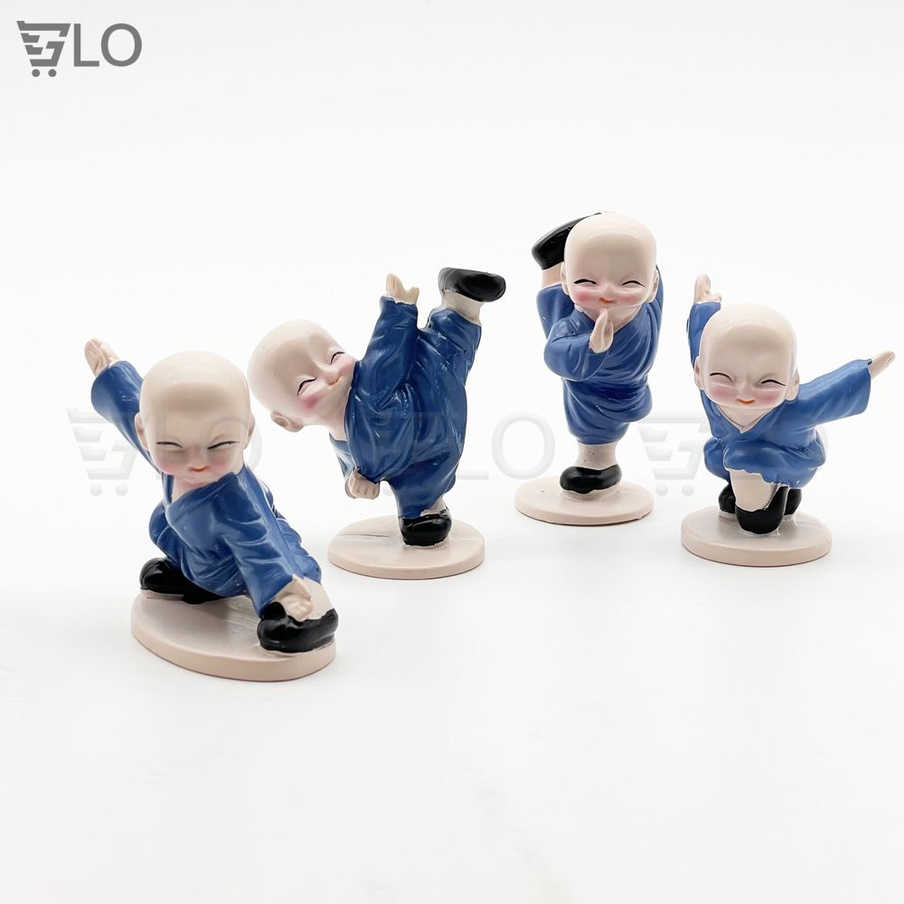 Combo 4 Tượng Chú Tiểu Đánh Võ, Thiếu Lâm Tự Múa Võ La Hán Quyền