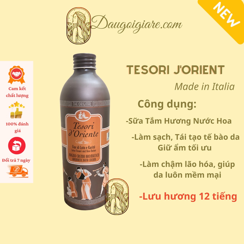 Sữa Tắm Xích Tesori Trắng Da, Hương Nước Hoa 500ML | Tesori D’Oriente Hàng Nội Địa Trung