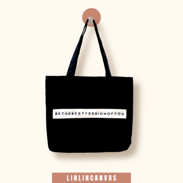 LINLINCANVAS Túi Tote lớn - signature slogan