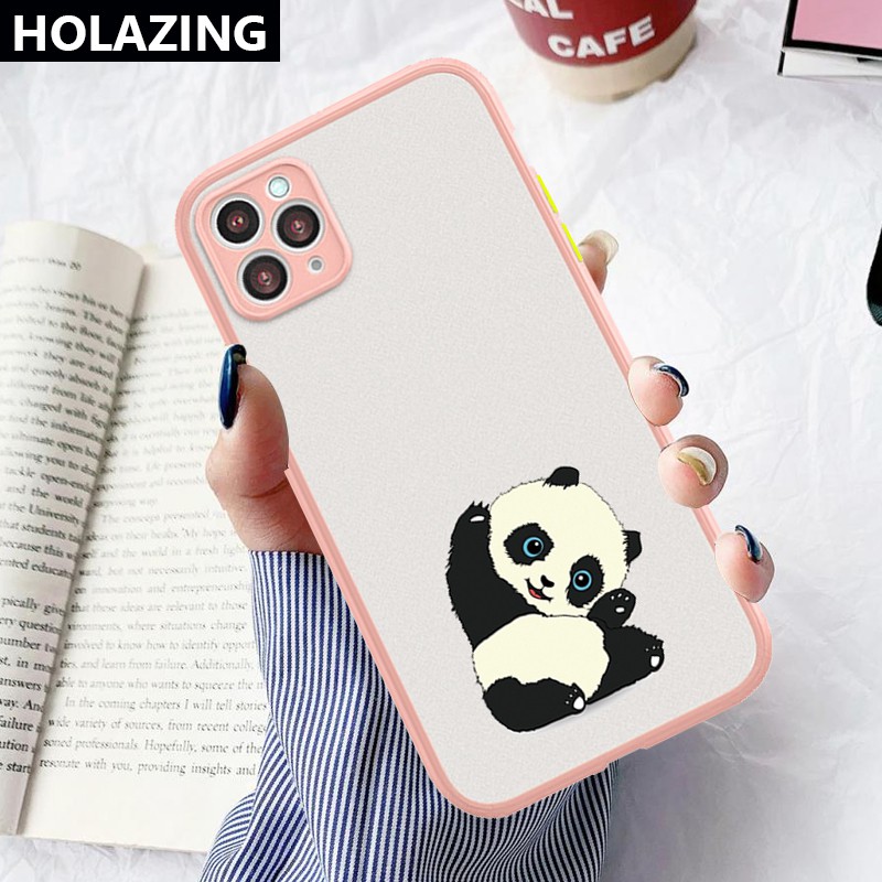 Lens Protective Case iPhone 12 Mini 11 Pro Max iPhone XS Max XR SE 2020 8 Plus 7 6S vỏ điện thoại Pandicorn Panda Blue Matte Scrub PC Hard Cover Anti-Scrach Shockproof