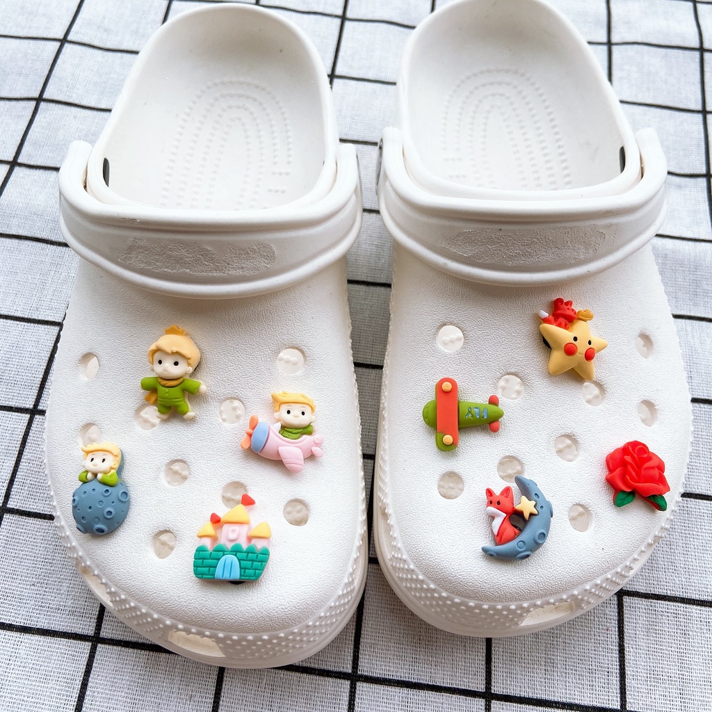 sticker dép crocsBộ 8 Phụ Kiện Trang Trí Nút Giày Dễ Thương DIY