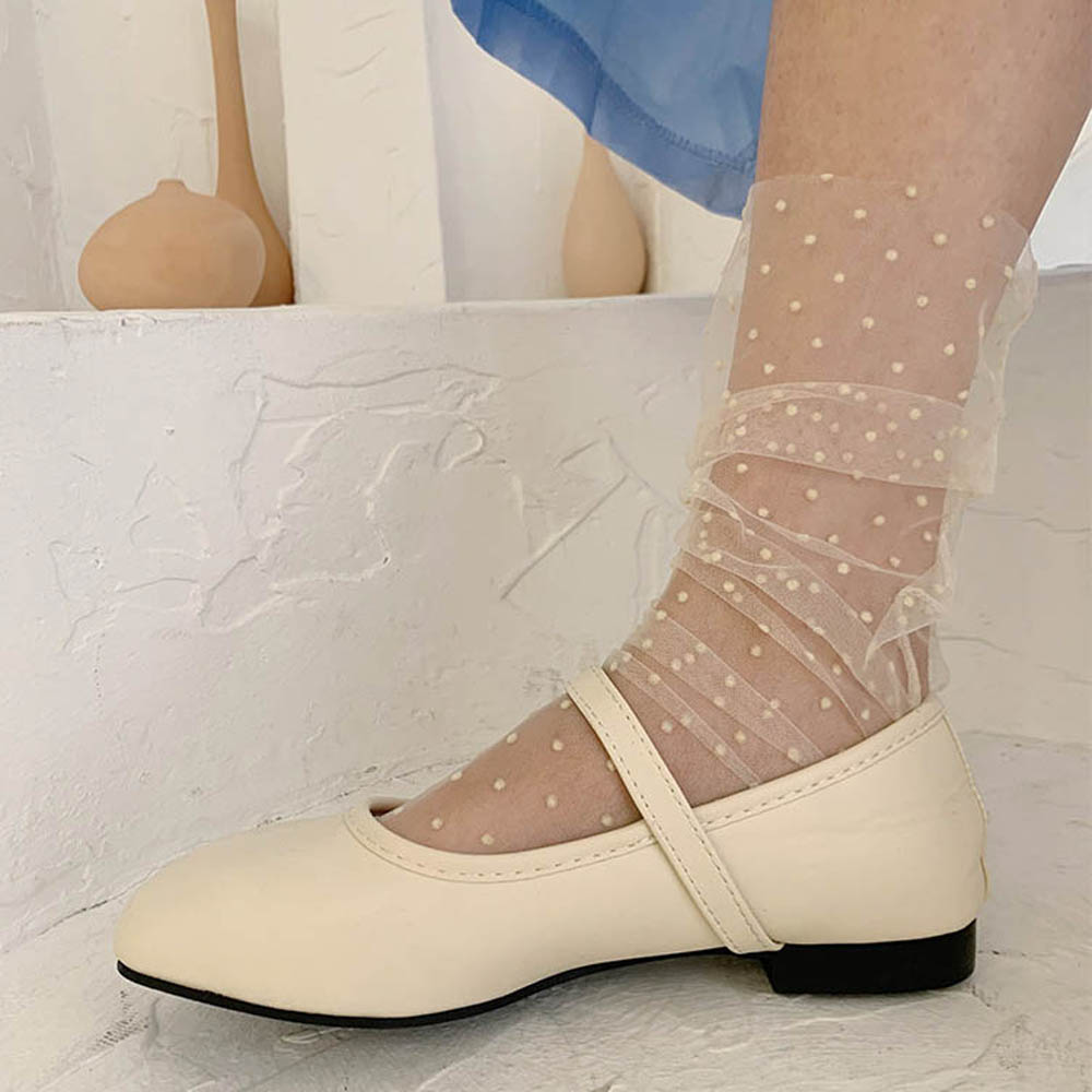 Vớ Xuyên Thấu Họa Tiết Chấm Bi Thời Trang Cho Nữ