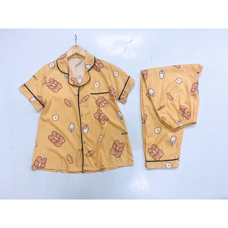 PIJAMA TOLE TAY NGẮN QUẦN DÀI SIZE 54-62kg, pyjama tole lanh