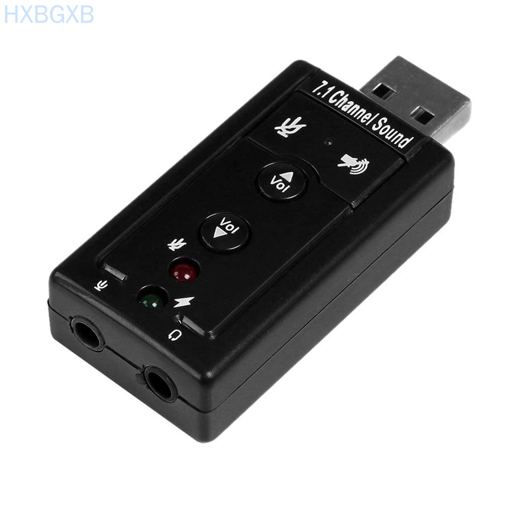 HXBG USB2.0 7.1 Channel Audio Sound Card Adapter 3D USB External Sound Card Audio Adapter Connector