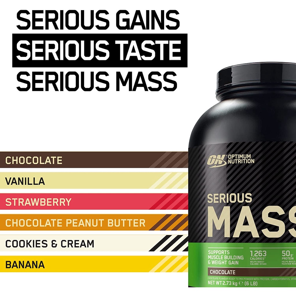 Serious Mass On 6lbs - Sữa tăng cân tăng cơ giàu dinh dưỡng dành cho người gầy - Optimum Nutrition Serious Mass Weight