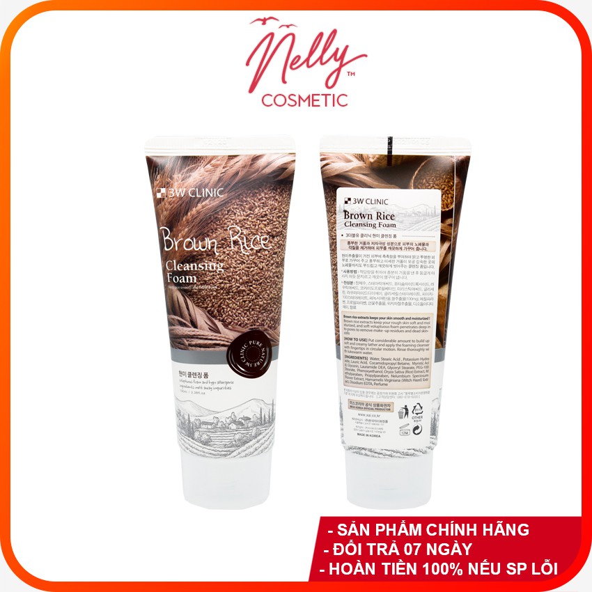 (❤️GIÁ DÙNG THỬ SHOPEE❤️) SỮA RỬA MẶT GẠO NÂU BROWN RICE FOAM CLEANSING 3W CILINIC