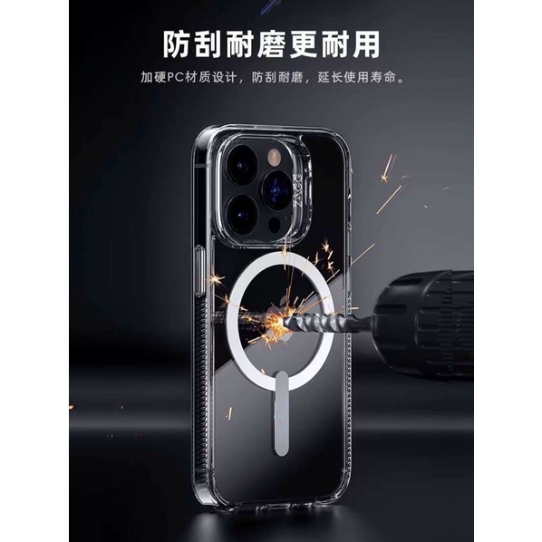 Ốp lưng kính ZAGG hỗ trợ sạc từ Magsafe cho iPhone 14 Plus, 14 Pro Max chống sốc không ố vàng ( Full Box )
