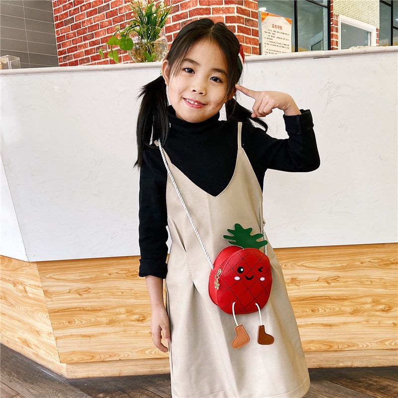 Túi Đeo Chéo Hình Quả Dứa Dễ Thương Cho Bé Gái
