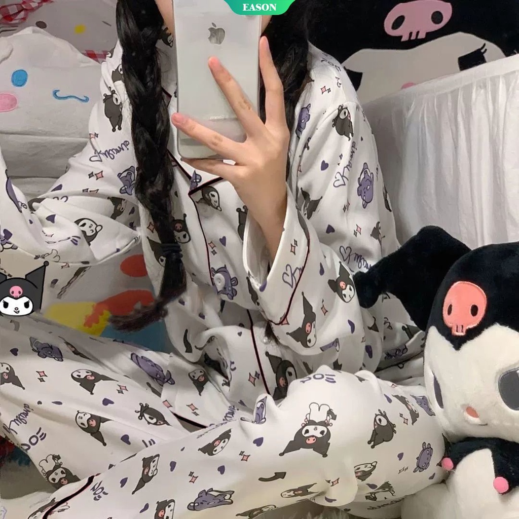 Bộ Đồ Ngủ Pijama In Họa Tiết Hoạt Hình Dễ Thương Phong Cách Thời Trang Xuân Thu Cho Nữ