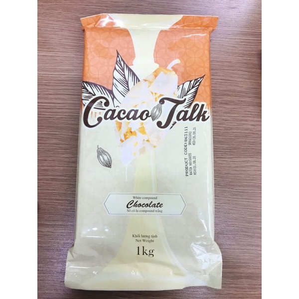 Socola Ccmpound Đen/Trắng dạng khối cacao talk 1kg dùng làm trang trí bánh, kẹo valentine, ....