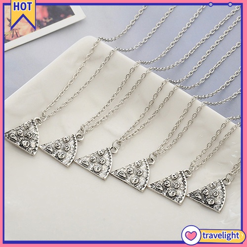 Set 6 Vòng cổ Tình Bạn Mặt Hình Lát Pizza Thời Trang