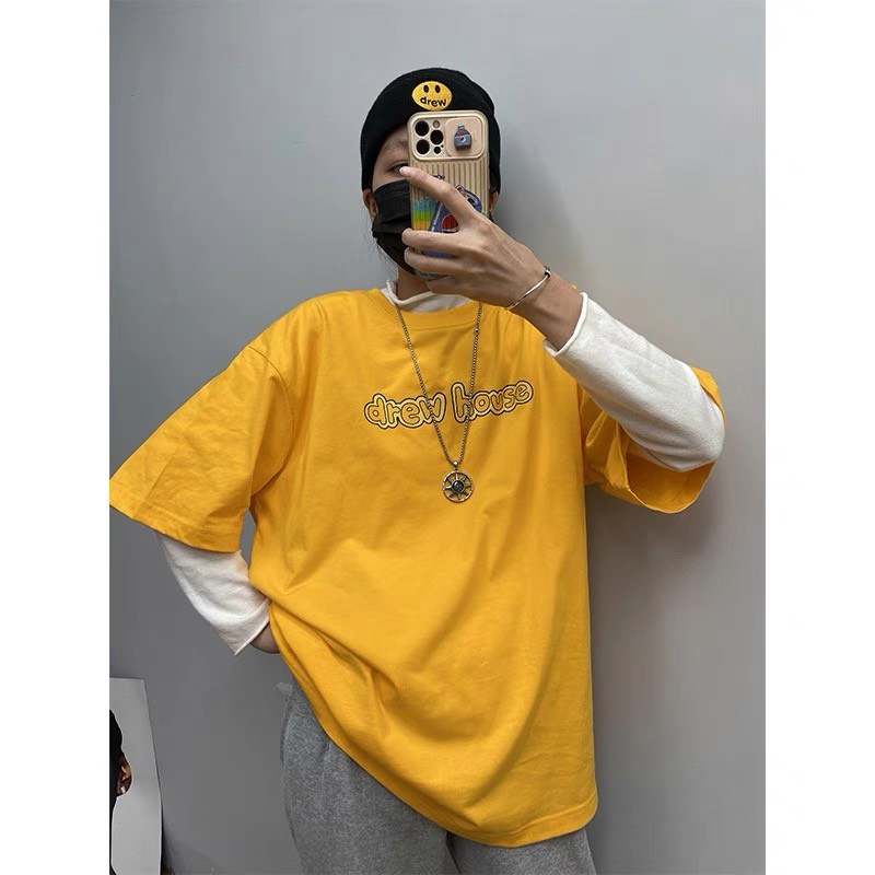 Áo Thun Drew Áo Thun Tay Lỡ Form Rộng Unisex 38-65kg Nam Nữ Phong Cách Ulzzang