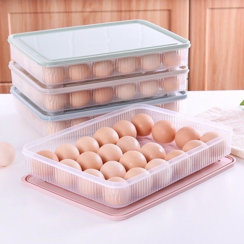 Khay Đựng Trứng/Hộp Lưu Trữ Trứng 24 Ngăn Trong Tủ Lạnh