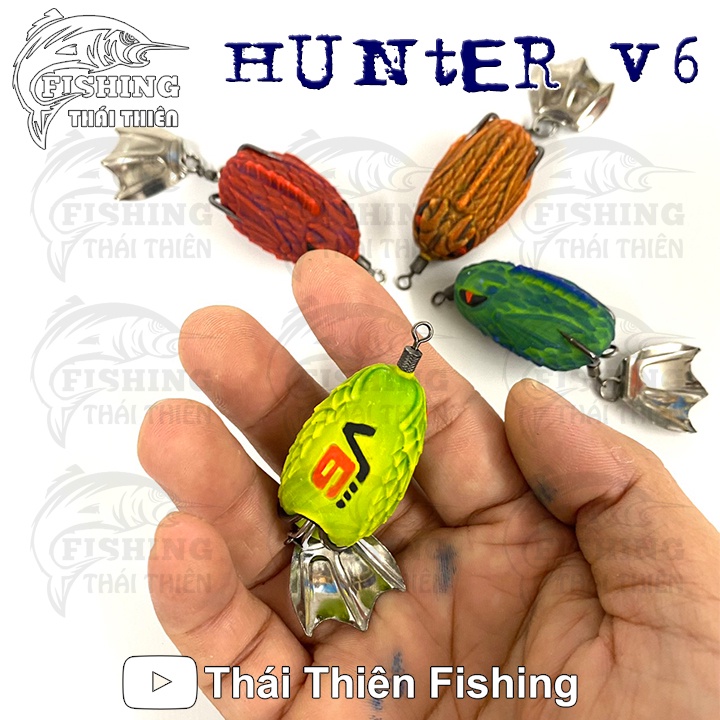 Mồi Giả Câu Cá Nhái Hơi Thái Lan Hunter V6 Dài 3.5cm Nặng 7.5g Mẫu Mới Nhiều Màu Siêu Nhạy Dùng Câu Cá Lóc, Chẽm, Mú
