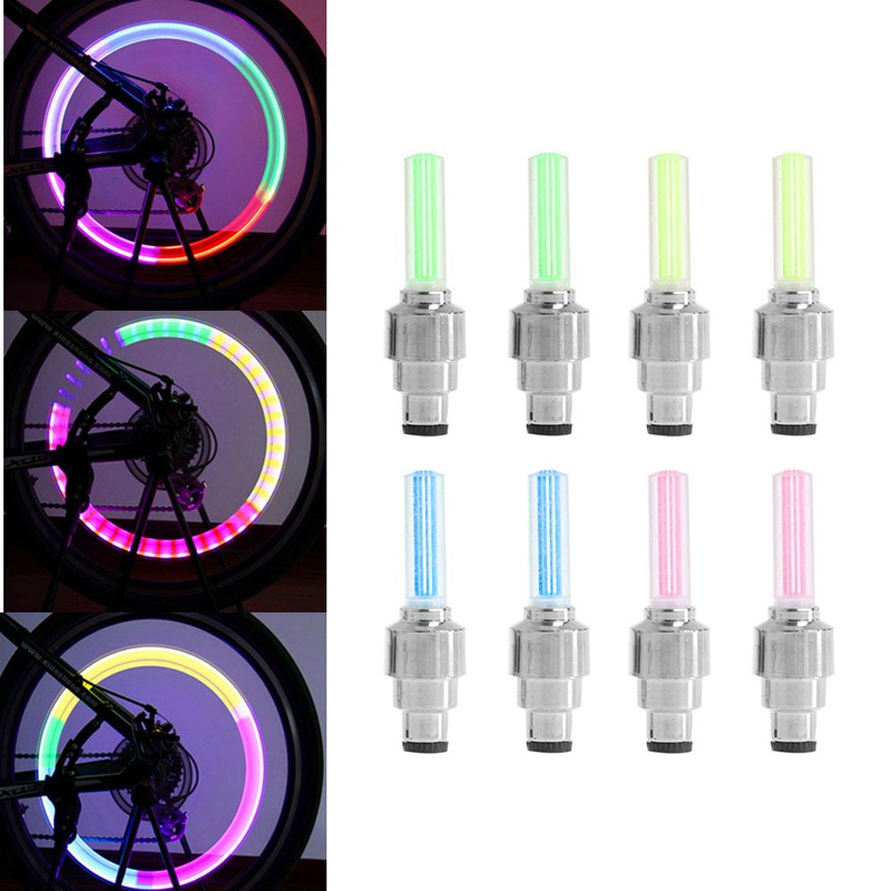 Set 2 Đèn LED Gắn Van Bánh Xe Đạp 4 Màu Sắc