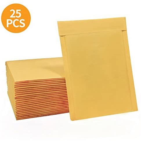 HCM-25 túi KRAFT vàng lót bóng khí 16cm x 18cm gói hàng chống sốc