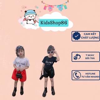 BỘ CỘC TAY CHO BÉ GÁI CELINEE XINH DIỆN TẾT ÁO COTTON KẾT HỢP QUẦN TACTA SIZE 9-34KG [CT34]