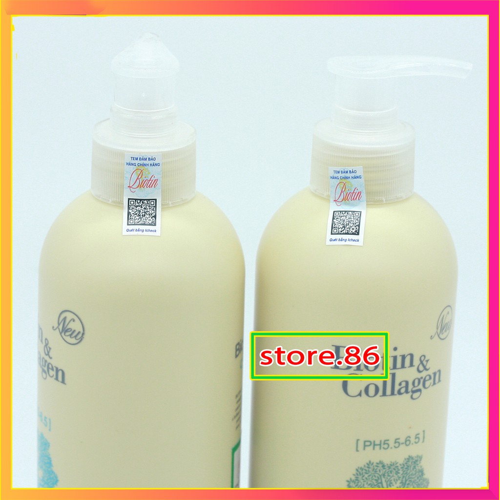 Dầu gội BIOTIN COLLAGEN store.86 mùi thơm sang dễ chịu siêu mềm mượt kích thích mọc tóc chống rụng tóc cặp 500ml - 1000m