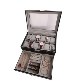 Hộp đựng nữ trang và đồng hồ da 12 chiếc
