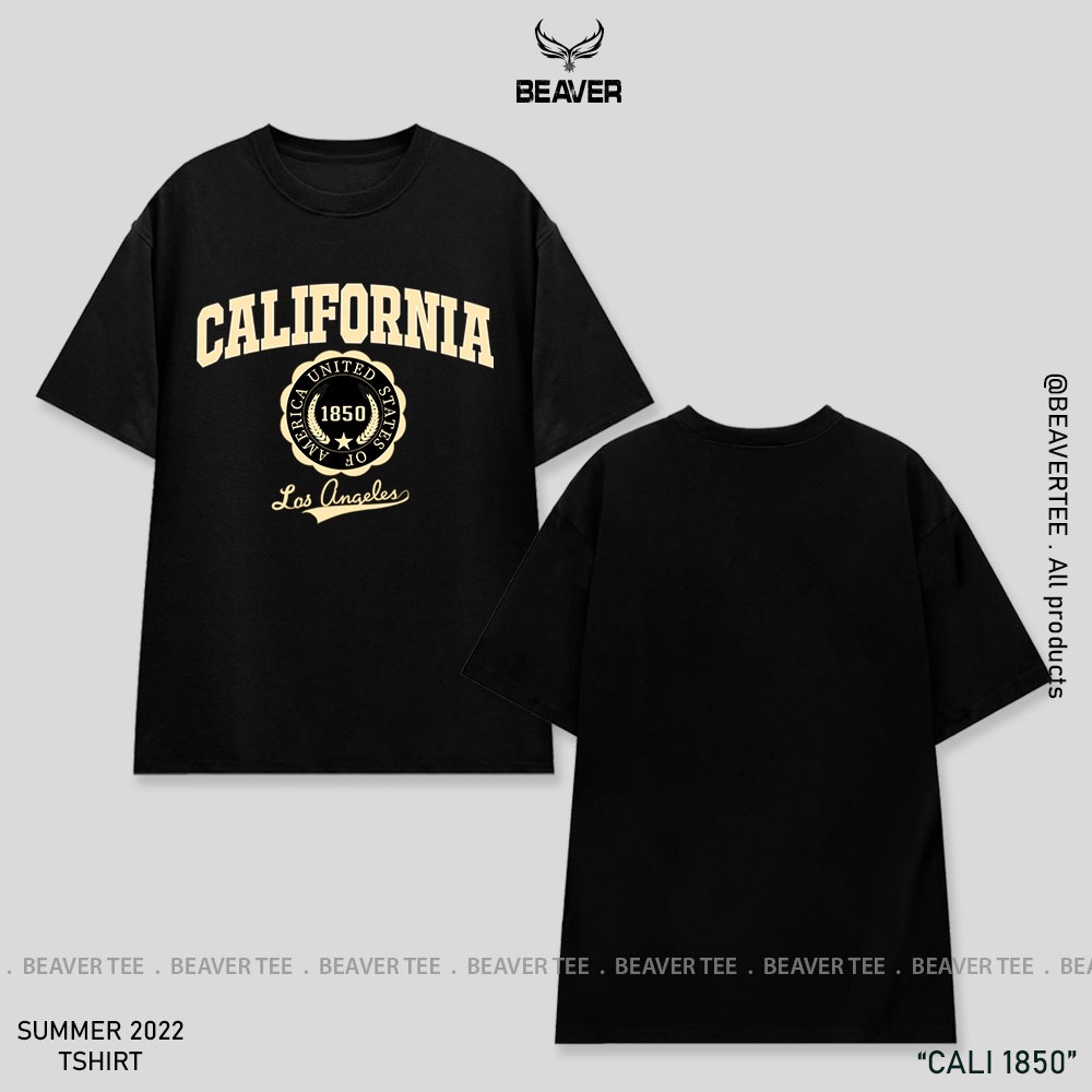 Áo thun Beaver Tee CALI 1850 Local Brand tay lỡ form rộng nam nữ Unisex Freeship Extra