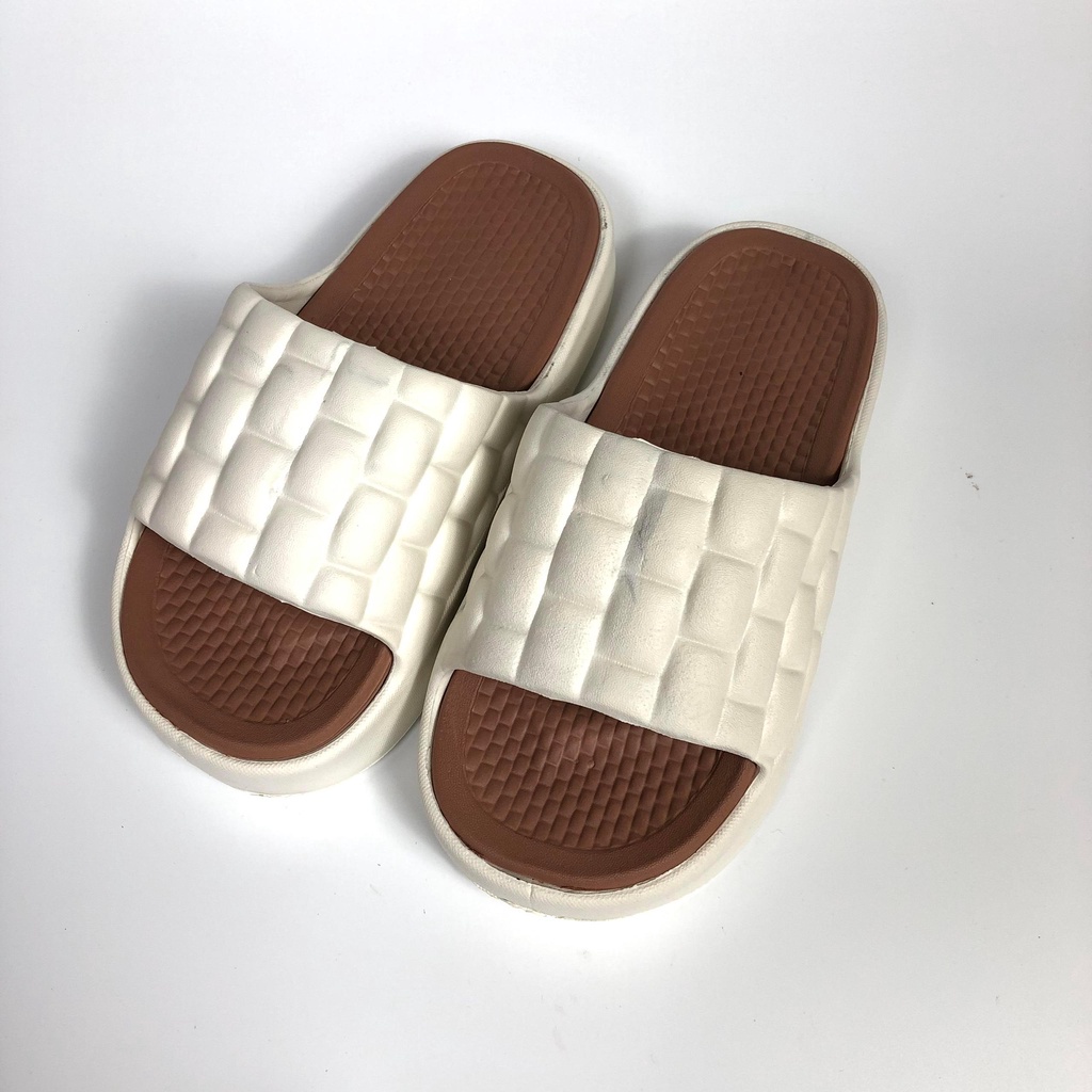 Dép Bánh Mì Quai Ngang Đúc Nguyên Khối, Đế Cao 5cm Siêu Nhẹ